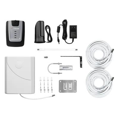 KIT de Amplificador de Señal Celular Home Room, especial para Datos 4G LTE, 3G y Voz. Mejora la señal en áreas de hasta 140 metros cuadrados.