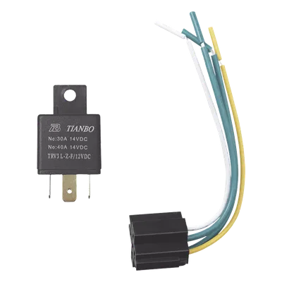 Relé automotriz / 5 pines / 12 VDC / Con base de montaje