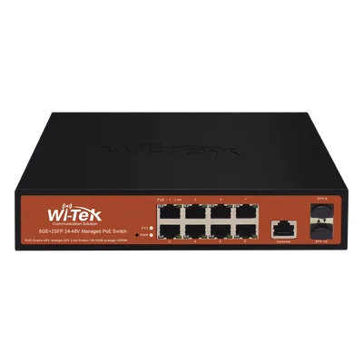 Switch Administrable PoE / 8 Puertos Gigabit / 2 SFP / 150W / 20Gbps / 6kV Protección Rayos / Fanless / -10 a 55°C / 0.71 x 0.46 x 0.18 pies