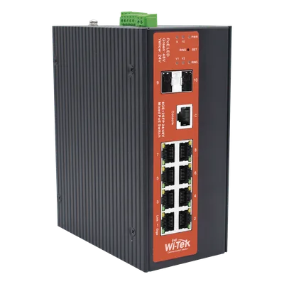 Switch Industrial Administrable Gigabit con 2 Puertos PoE bt + 6 Puertos PoE af/at o 24 V Pasivo + 2 SFP Gigabit, 240 W