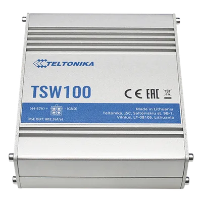 Switch Industrial No-Administrable / 5 Puertos Gigabit / 4 Puertos PoE+ 802.3af/at / 120W Total / -40°C a 75°C / Riel DIN / 115x32x95 mm (4.5x1.3x3.7 in)