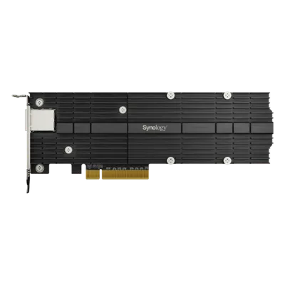 Adaptador Combinado SSD M.2 y 10 GbE | PCIe 3.0 x8 | 2 Ranuras NVMe M.2 22110/2280 | Puerto 10GBASE-T RJ45 | Autonegociación 10/5/2,5/1 Gbps | Compatible con SSD NVMe SNV3000.