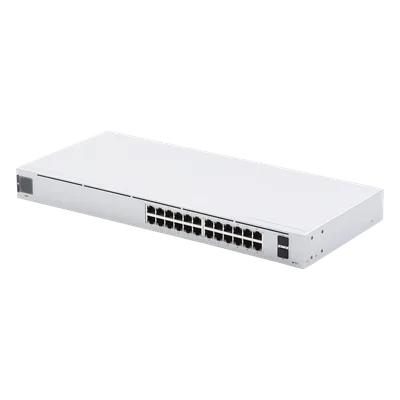Switch Capa 2 / 24 Puertos Gigabit / 2 SFP 1G / Sin Ventiladores / Pantalla Informativa / 17.42 x 7.87 x 1.72'