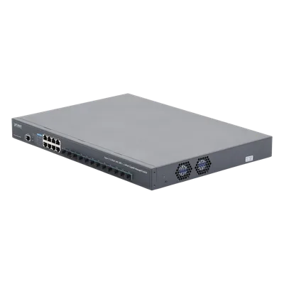 Switch Capa 3 Administrable / 12 Puertos SFP+ 10G / 8 Puertos Gigabit / Conmutación 256 Gbps / Fuente de Alimentación Redundante AC