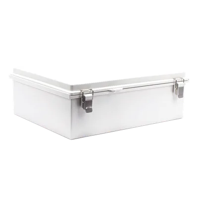 Gabinete de Protección IP66 / ABS 350 x 465 x 160 mm / Cierre con Broche Inoxidable / Opción Candado / Compatible Ventilación 60x60 mm
