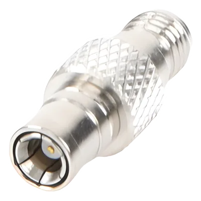 Adaptador en Línea / Conector SMA Hembra a SMB / Cuerpo Bronce Niquelado / Aislante Teflón