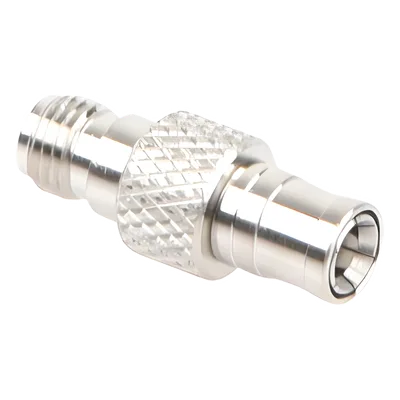 Adaptador en Línea / Conector SMA Hembra a SMB / Cuerpo Bronce Niquelado / Aislante Teflón