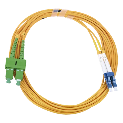 Jumper de Fibra Óptica / Monomodo 9/125 / LC/UPC-SC/APC / Dúplex / 2.0 mm PVC / 3 m (9.84 ft) / Amarillo