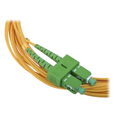 Jumper de Fibra Óptica / Monomodo 9/125 / LC/UPC-SC/APC / Dúplex / 2.0 mm PVC / 3 m (9.84 ft) / Amarillo