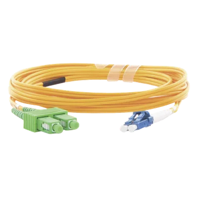 Jumper de Fibra Óptica / Monomodo 9/125 / LC/UPC-SC/APC / Dúplex / 2.0 mm PVC / 3 m (9.84 ft) / Amarillo