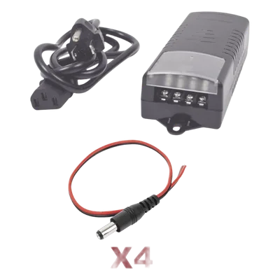 Kit de Fuente de Poder / 12 VCC / 5 A / 4 Salidas DC-Cord / 110-240 VCA / 0.43 x 0.16 x 0.10 pies