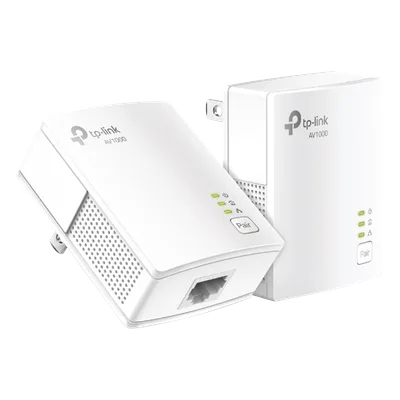 Kit Adaptador Powerline / Gigabit Ethernet 1000 Mbps / HomePlug AV2 / Alcance 300 m (984.2 ft) / Plug and Play / 1 Puerto RJ45 / Ultra Compacto