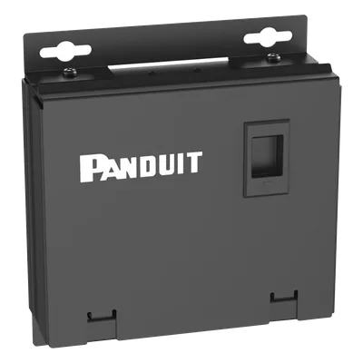 Caja de Consolidación / 6 Puertos Mini-Com / Acero / 7 x 7 x 2.5 in / Montaje Piso-Pared-Techo / Negro