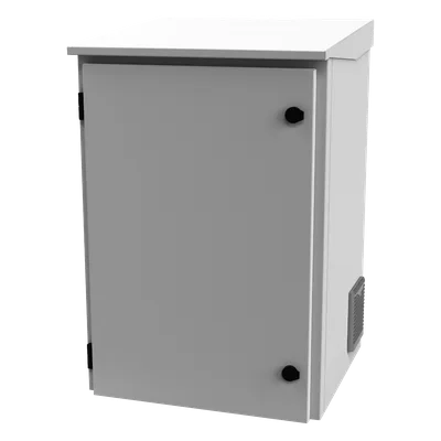 Gabinete Exterior IP / Rack 19" 16U / Acero Galvanizado / Ventilador con Termostato / Filtros Antipolvo / Aislante Térmico / Cerradura con Llave