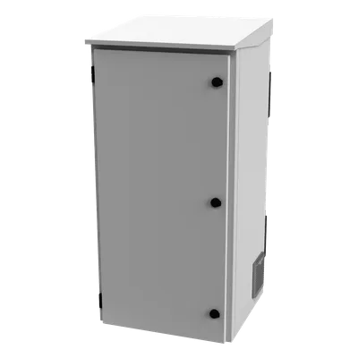 Gabinete Exterior IP / Rack 19" 24U / Ventiladores con Termostato / Acero Galvanizado / Filtro Antipartículas / Cerradura Doble
