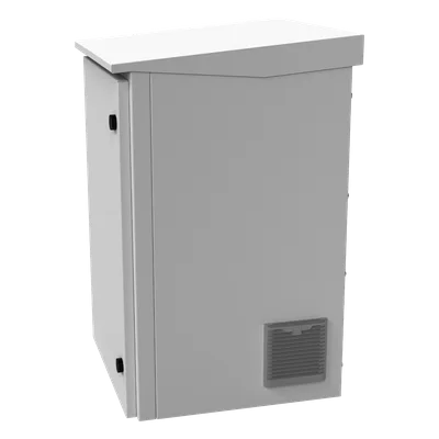 Gabinete Exterior IP / Rack 19" 24U / Ventiladores con Termostato / Acero Galvanizado / Filtro Antipartículas / Cerradura Doble