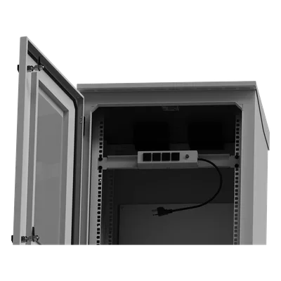 Gabinete Exterior IP / Rack 19" 24U / Ventiladores con Termostato / Acero Galvanizado / Filtro Antipartículas / Cerradura Doble