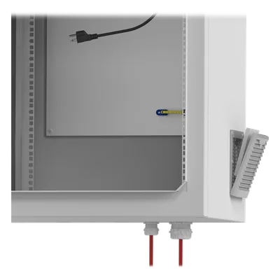 Gabinete Exterior IP / Rack 19" 24U / Ventiladores con Termostato / Acero Galvanizado / Filtro Antipartículas / Cerradura Doble