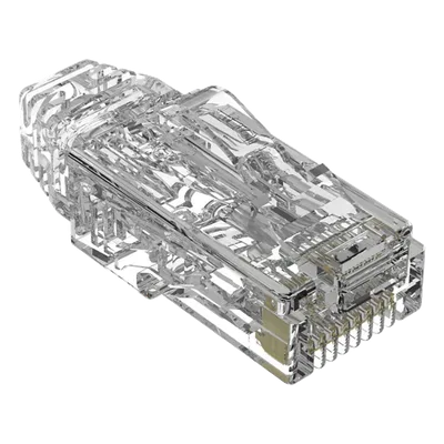 Plug RJ45 / Cat6A / 28 AWG / 50µ Oro / 2500 Ciclos / 3.5-4.8 mm / UL94 V0 / Paquete 100 pzas