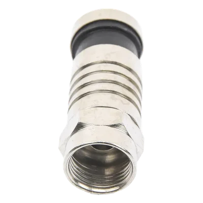 Conector F Macho / Compresión en Línea / Cable RG-59 / Cuerpo Bronce Niquelado / Contacto Oro / Aislante Teflón