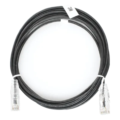 Cable de Parcheo Slim UTP Cat6 / 3 m (9.84 ft) / 28 AWG / 1 Gbps / RJ45 / Negro