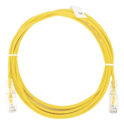 Cable de Parcheo Slim UTP Cat6 / 3 m (9.84 ft) / 28 AWG / Amarillo / 1 Gbps+