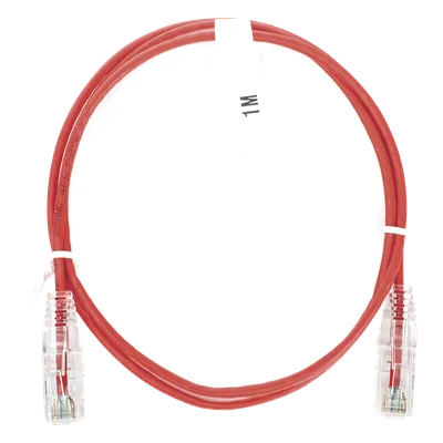 Cable de Parcheo Slim UTP Cat6 / 1 Metro (3.28 Pies) / 28 AWG / Rojo / 1 Gbps