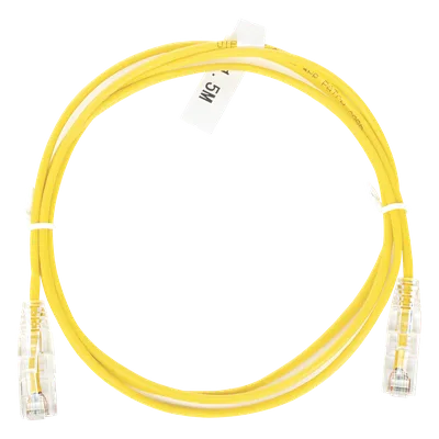 Cable de Parcheo Slim UTP Cat6 / 1.5 m (4.92 ft) / 28 AWG / Amarillo / 1 Gbps