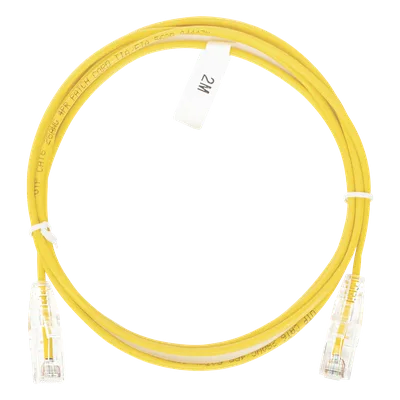 Cable de Parcheo Slim UTP Cat6 / 2 m (6.56 ft) / 28 AWG / Amarillo / 1 Gbps