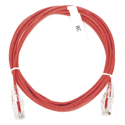 Cable de Parcheo Slim UTP Cat6 / 3 m (9.84 ft) / 28 AWG / Rojo / 1 Gbps