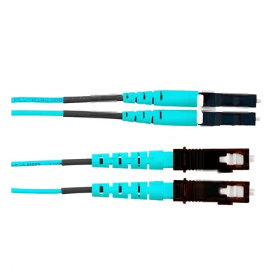 Jumper de Fibra Óptica / Multimodo OM4 50/125 / LC-SC Duplex / OFNR Riser / Aqua / 5 m (16.40 pies)