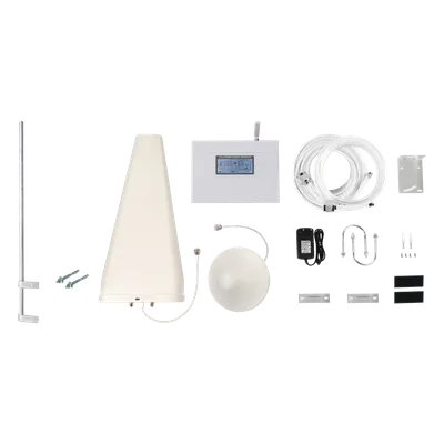 Amplificador de Señal Celular / Triple Banda 850/1900/2100 MHz / Ganancia 70 dB / 2G/3G/4G y VoLTE / Cobertura 2 Espacios