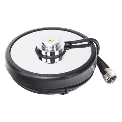 Montaje magnetico para antenas de 3/4" (Nmo), 5 m de cable RG-58A/U, conector UHF (PL-259) macho, diámetro de 5"