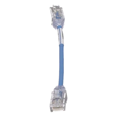 Cable de Parcheo UTP Cat6 / 28AWG Diámetro Reducido / 15.2 cm (0.5 pies) / Azul / LSZH/CM / PoE++