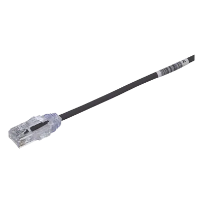 Cable de Parcheo Cat6 / UTP 28AWG / 20.2 cm (0.66 ft) / Diámetro 3.8 mm / PoE hasta 48 cables en mazo / Negro