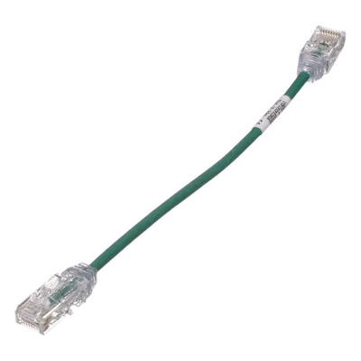 Cable de Parcheo Cat6 UTP / 28AWG Diámetro Reducido / 3.8 mm / 20.2 cm (0.66 ft) / Verde / LSZH-CM
