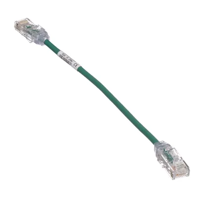 Cable de Parcheo Cat6 UTP / 28AWG Diámetro Reducido / 3.8 mm / 20.2 cm (0.66 ft) / Verde / LSZH-CM