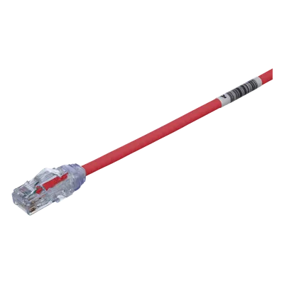 Cable de Parcheo UTP Cat6A / 28AWG / CM-LSZH / 0.3m (1 Pie) / Rojo / PoE++ / -40 a 75°C