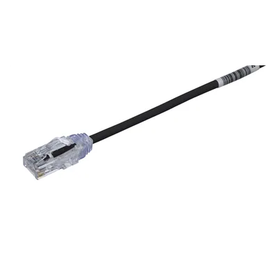Cable de Parcheo UTP Cat6A / CM-LSZH / 28AWG Diámetro Reducido / 0.30 m (1 Pie) / Negro
