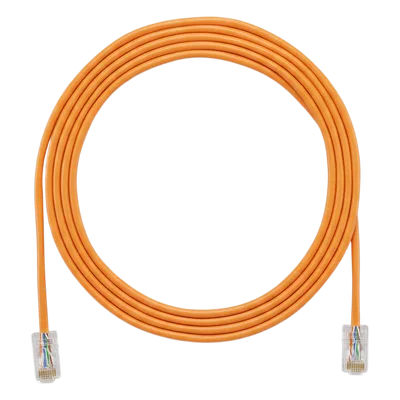 Cable de Parcheo UTP / Cat6A / 500 MHz / 28AWG Diámetro Reducido 4.7 mm / CM/LSZH / PoE 802.3bt / 6.1 m (20 ft) / Naranja