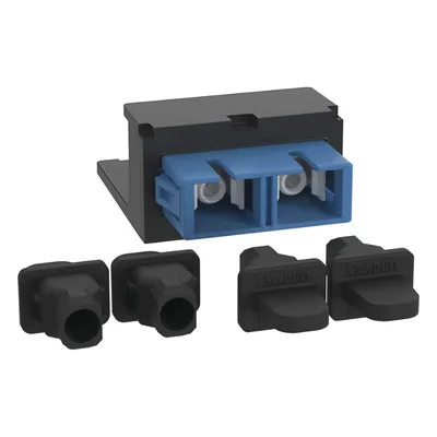 Módulo Acoplador / SC Duplex / Fibra Monomodo OS1/OS2 / Mini-Com / Cerámica Zirconia / 2 Espacios Modulares