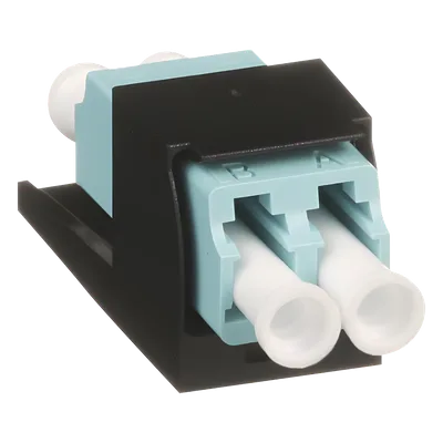 Módulo Acoplador / LC Duplex / Fibra Multimodo OM3/OM4 / Mini-Com / Cerámica Zirconia / Aqua