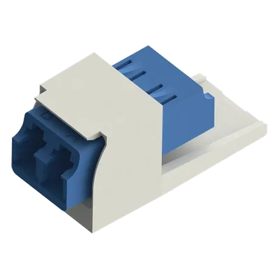 Módulo Acoplador / LC Duplex / Fibra Monomodo OS1/OS2 / Mini-Com / Cerámica Zirconia / Blanco Mate