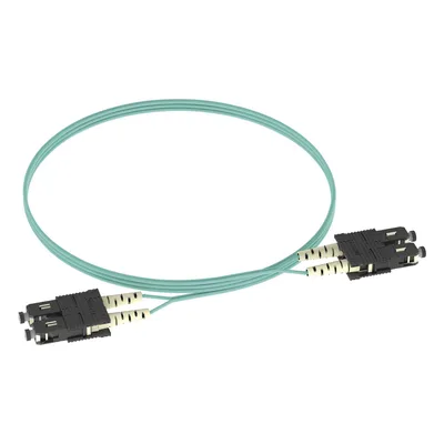 Jumper de Fibra Óptica / Multimodo OM3 50/125 / SC-SC Duplex / OFNR Riser / Aqua / 3 m (9.84 ft)