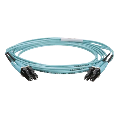 Jumper de Fibra Óptica / Multimodo OM4 50/125μm / LC-LC Dúplex / OFNR Riser / 2m (6.56 pies) / Color Aqua