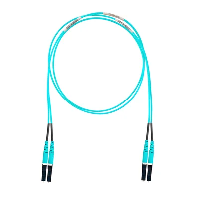 Jumper de Fibra Óptica / Multimodo OM4 50/125 / LC-LC Dúplex / OFNR Riser / Aqua / 11 m (36.09 ft)