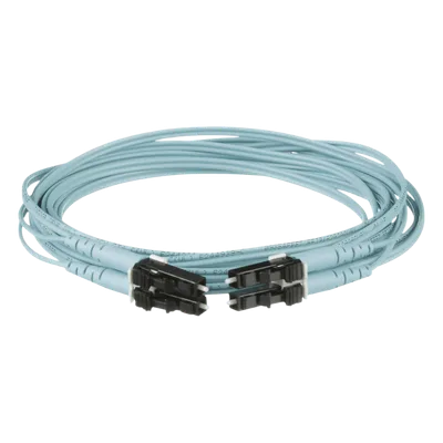 Jumper de Fibra Óptica / Multimodo OM3 50/125 / LC-LC Duplex / OFNR Riser / 4 m (13.12 pies) / Aqua