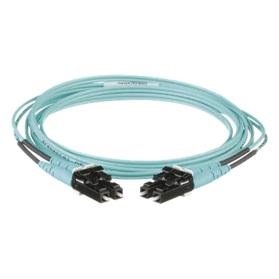 Jumper de Fibra Óptica / OM3 50/125 / LC-LC Dúplex / OFNR Riser / 2 m (6.56 ft) / Aqua
