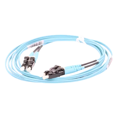 Jumper de Fibra Óptica / OM3 50/125 / LC-LC Dúplex / OFNR Riser / 2 m (6.56 ft) / Aqua