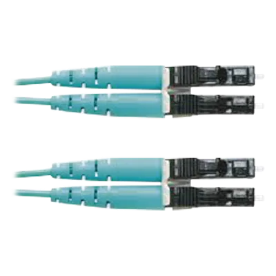 Jumper de Fibra Óptica / OM3 50/125 / LC-LC Dúplex / OFNR / 9 m (29.53 ft) / Aqua
